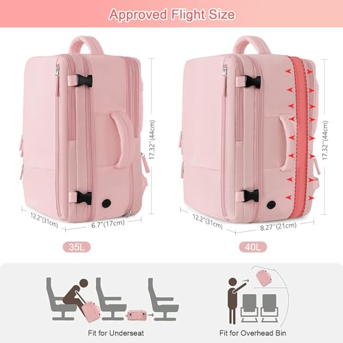 Image of Sinaliy Large Travel Backpack for Women, 40L Carry On Backpack, 17 Inch Laptop Waterproof Backpack, College Bookbag, Backpack for Women, as Person Item Flight Approved