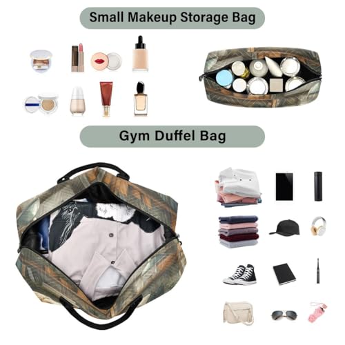 Dog Reading Book Vintage Travel Duffle Bag Gym Bag Weekender Bags with Toiletry Bag Travel Trip Tote Bag4