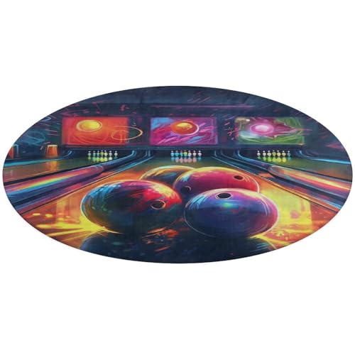 Tapis rond absorbant pour éviter les glissades dans le salon