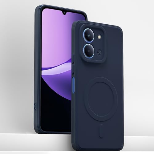 Image of Pikkme Back Cover for Redmi 15C 5G Soft Matte Silicone Mag-Safe Design (Mag-Safe Not Support) Camera Protection | Slim Fit Bumper Cover (Blue)