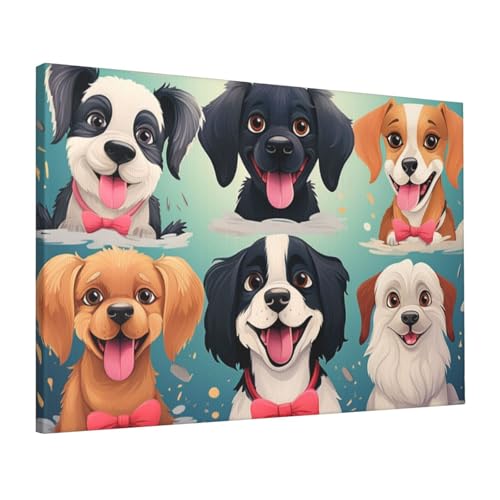 Toile de chien de dessin animé en haute définition pour salon moderne