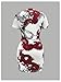 SOLY HUX Women's Cheongsam Dress Chinese Traditional Dragon Print Qipao Bodycon Mini Dress White Dragon Large