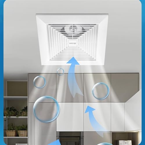 Ventilador de ventilación para baño, extractor de techo de yeso, silencioso y potente de 24.5 x 24.5 cm, 30W miniatura 3