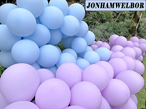Image of Jonhamwelbor Light Blue Pastel Balloons (12Inch 100Pcs) Sky Blue Latex Macaron Blue Matte Balloons for Baby Shower Birthday Party