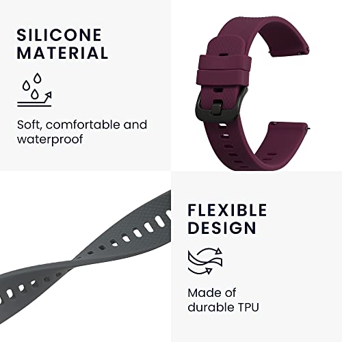 kwmobile 2x Straps for Willful Fitnesstracker/Smartwatch Watch Strap, Silicone Replacement Watch Strap Set - Image 3
