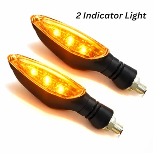 Image of DriveXpert 3 LED Bike Indicator Light Yellow, Waterproof Turn Signal Blinker for Motorcycle, High Brightness Direction Indicator Lamp For Hero Xpulse 200 4V (Pack of 2)