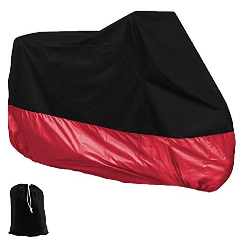Vzer XXXL Motorcycle Motorbike Waterproof Dustproof UV Protective Cover with Carry Bag - Black & Red