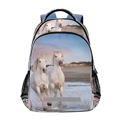 Sacs cartable à dos robustes chevaux blancs finis les cahiers abîmés