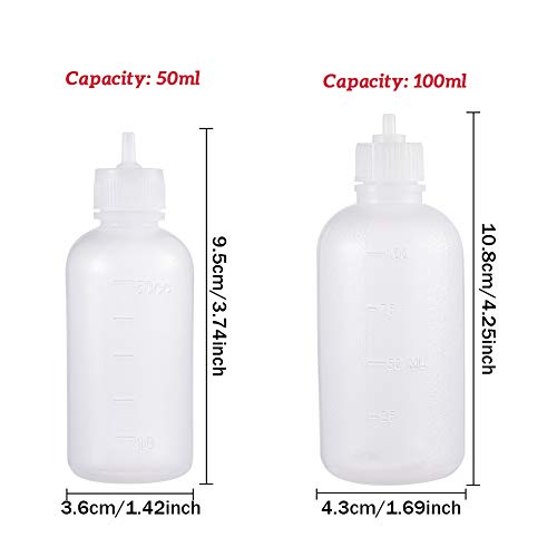 BENECREAT 8 PACK 50/100ml Mehrzweck DIY Präzisionsspitzen Applikatorflaschen Set, Ultrafeine Nadelspitzen Klebeapplikator Quetschflaschen… – Ansicht 3