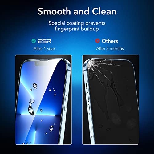 ESR Tempered-Glass Screen Protector Compatible with iPhone 14 Plus and iPhone 13 Pro Max, Easy Installation Frame, Scratch Resistant, Speaker Shield, Case Friendly, 3 Pack