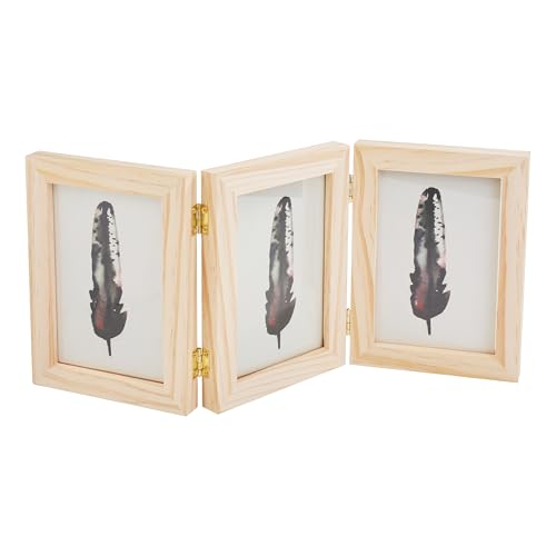 VBS Bilderrahmen 3-fach, Kiefernholz, für Fotoformate 9 x 13 cm