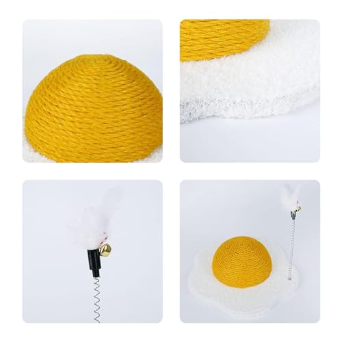 Rascador Para Gatos Tipo Huevo 11x11x3.5 pulgadas Sisal miniatura 5