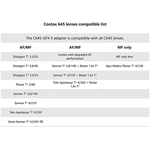 Fringer C645-Gfx Ii Smart Adapter Auto Focus Camera Mount Adapter Ring Compatible With All Contax 645 Lenses To Fuji Gfx100/100S/Gfx50S/50R/50S Ii Cameras Adapters #TOP4