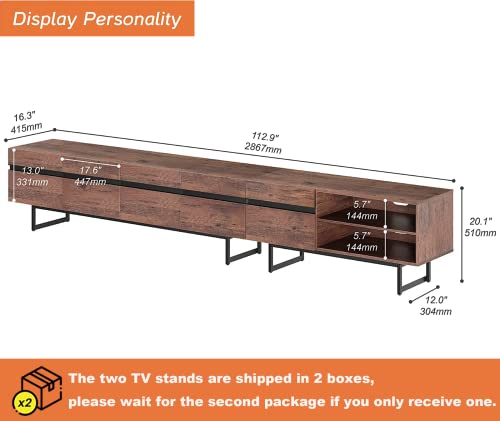 Wampat Modern Tv Stand For Up To 100 Inch 2 In 1 Entertainment Center Tv Console With Storage Cabinets Media Console For Living Room #TOP5