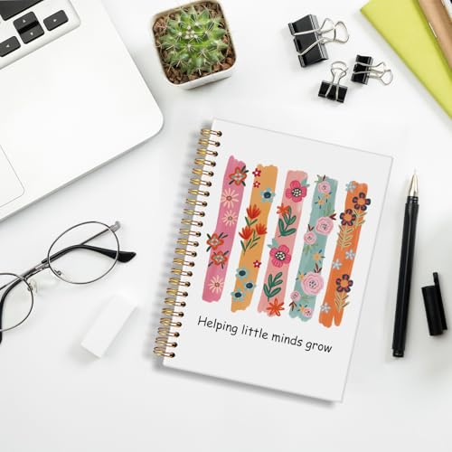 Carnet à spirale pour enseignants de fleurs avec finitions soignées style bohème - 2