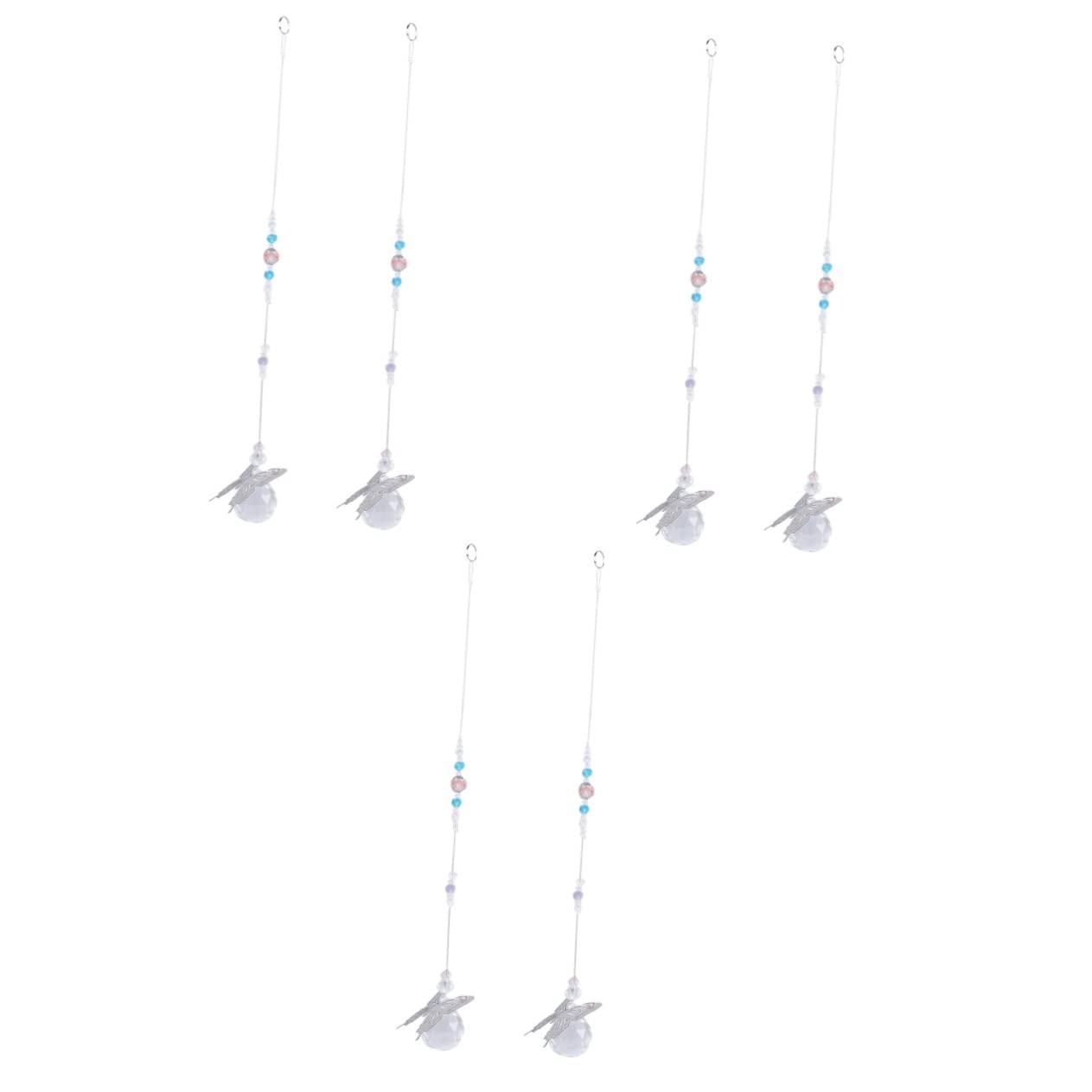 HANABASS 6 Pcs Prisms for Windows Window Shades for Car Glass Pendant Chandelier Prisms Glass Hanging Glass Pendant Rainbow Maker Hanging Suncatcher Ornament Crystal Curtain Garden Pendant