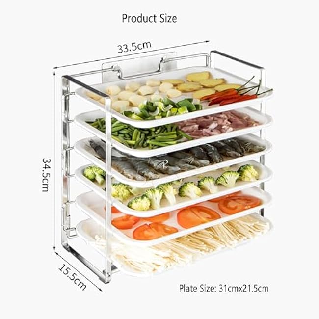Preparation Plate Organizer,Fruit and Vegetable Preparation Tray, Kitchen Sundry Rack,Multi-Layer Home Kitchen Restaurant Storage