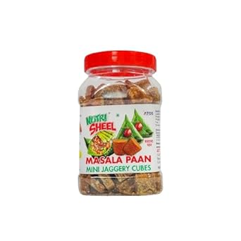 ATGS Masala Paan Mini Organic Jaggery Cubes 500 gm Organic | After Meal Snack | Mukhwas | No Preservatives Added - image, photos