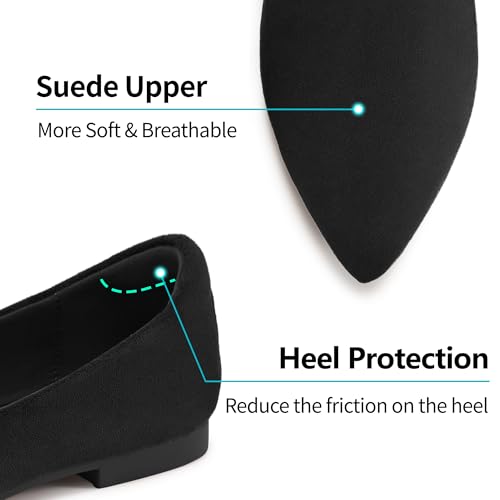 Aomigoct Flats for Women Dressy Shoes: Comfortable Suede Work Flats - Ladies Casual Slip On Walking Shoes3