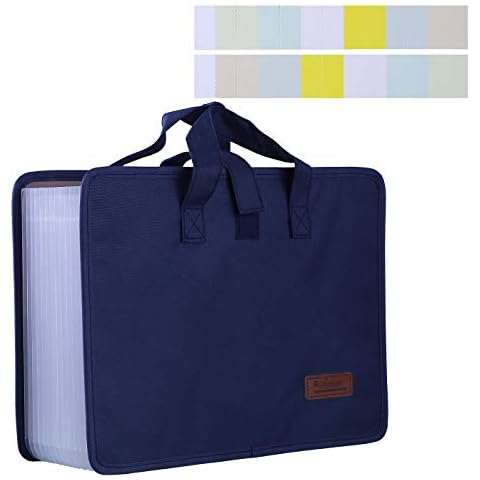 Antner 13 Pockets Expanding File Folder Document Organizer with Handle, Large Capacity Accordion File Organizer Portable A4 Letter Size File Folders for Office, Business, School or Home Cover