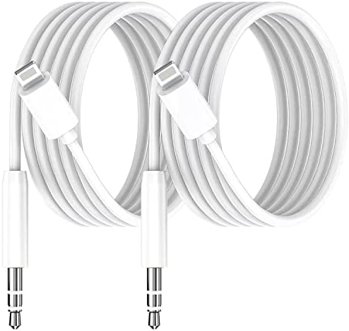 AUX Cord for iPhone, Lightning to 3.5mm Audio Cable 2Pack [Apple Mfi Certified] iPhone Headphones Jack for iPhone 14 13 12 11 X XR XS 8 7 iPad iPod,Car Home Stereo, Speaker, Headphone - 3.3 ft, White