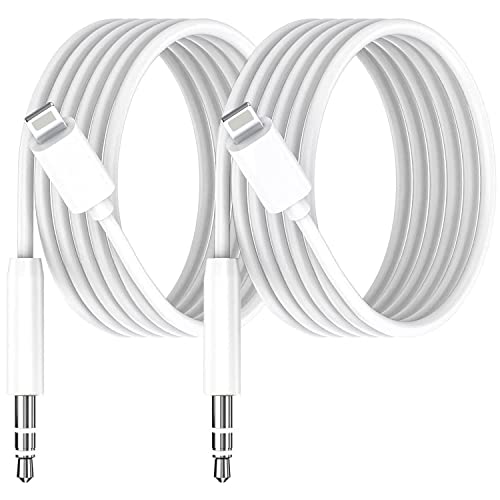 Aux Cord For Iphone, Lightning To 3.5Mm Audio Cable 2Pack [Apple Mfi Certified] Iphone Headphones Jack For Iphone 14 13 12 11 X Xr Xs 8 7 Ipad Ipod,Car Home Stereo, Speaker, Headphone - 3.3 Ft, White #TOP14