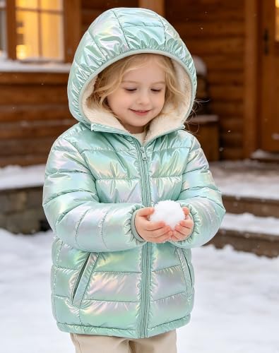 Image of Lovekider 4-12 Years Girls Hooded Puffer Jacket Warmth Padded Winter Coat