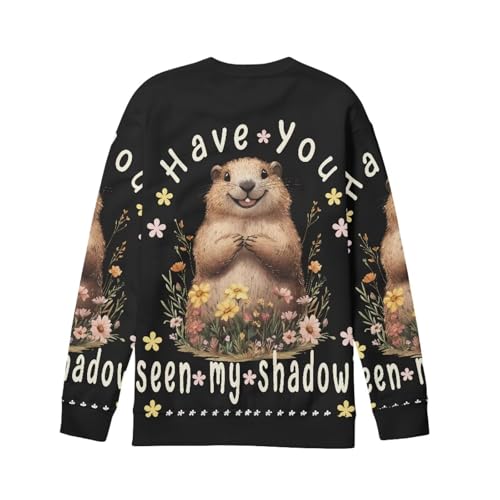 Hawapod Cute Sweatshirts For Teen Girls Happy Groundhog Day Long Sleeve Pullover Spring Crewneck Sweatshirt2