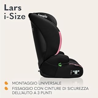 Lionelo Lars i-Size Seggiolino Auto con l'ultima Norma i-Size R129 per bambini (100-150cm/4-12 anni) Protezioni laterali, Poggiatesta regolabile, Leggero e facile installare, Opzione Solo rialzo auto