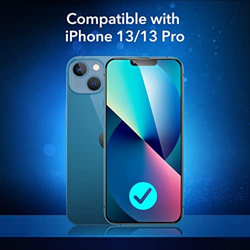 ESR Tempered Glass Compatible with iPhone 13/13 Pro and iPhone 14 Screen Protector, Easy Installation Frame, Scratch Resistant, Speaker Shield, 3 Pack