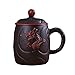 Produktbild Retro Alter Chinesischer Drache Lila Ton Teebecher Mit Deckel Infuser Handgefertigte Yixing Zisha Teetasse 440 Ml Teetasse Geschenk Becher,Schwarz
