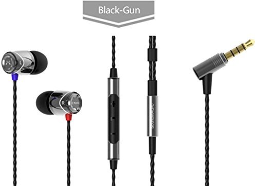 BONUS Pack! SoundMAGIC E10C GUNMETAL, Noise Isolating In-Ear Headphones with Microphone, Volume Control and Remote For All Smartphones (Apple, Android, Windows, Samsung, HTC, etc) + Extra eartips