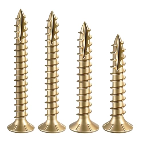 Image of Wensilon #6 * 1-1 /4 inch Yellow Deck Screws, (pcs) 5 lbs Exterior Wood Screws, Rust Resistant Epoxy Coated,Star Bit.