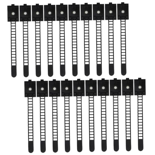 DOITOOL 25 piezas Clips adhesivos para gestión de cables, sujetadores de cables, envolturas de cables, atadores de escritorio de oficina miniatura 1