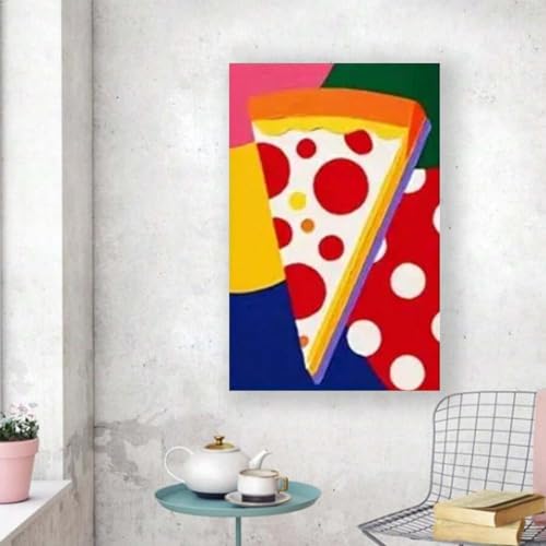 Affiche rétro de pizza 30x45cm avec cadre déco cuisine