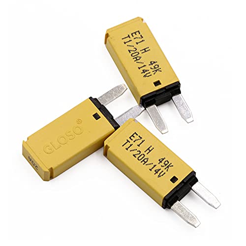 20A 12V Auto Reset ATM Fuse Circuit Breaker Low Profile, UL Certified, 20 Amp Mini Blade Breakers Self Resetting Fuses 12 Volt DC for Car, Automotive, RV, Truck, Solar, Boat, Marine, 3-Pack