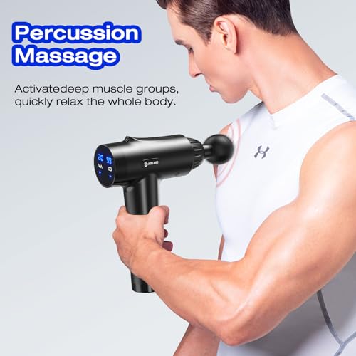 Image of AERLANG Massage Gun, Deep Tissue Massager Machine for Pain Relief, Powerful Body Massager - 20 Speed -6 Heads, Handheld Percussion Muscle Massager with Carry Case, Gifts for Men Women, Black