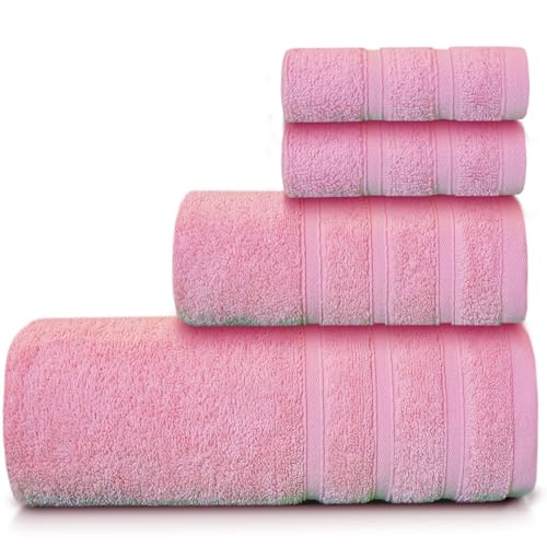 Casabella Luxury 100% Egyptian Cotton Towel Bale – 8 Pieces – 550 Gsm Xlarge Sizes_Pink_4 Pieces Set