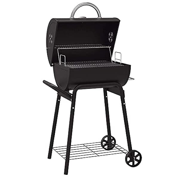 Movable Outdoor Barbecue Grill Portable Small BBQ Grill Charcoal Grill Grill Barrow Grill Trolley Camping Grill with Handles 2 Wheels,for Outdoor Garden Picnics