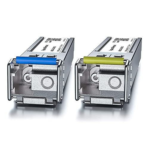 Image of ipolex 1000Base-BIDI SFP Module, a Pair of 1.25G SFP Bidi SFP, Gigabit SingleMode SFP Transceiver, 1550nm /1310nm, up to 20 km, for Cisco, Ubiquiti UniFi UF-SM-1G-S, Mikrotik, D-Link, Netgear