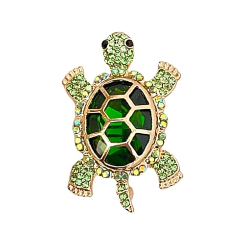 Delicate Sparkling Crystal Rhinestones Turtles Design Brooch Secure Fastening Lightweight for Daily Wear Outfits Fashion Accesso