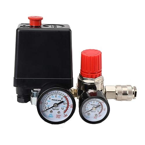 Atsoya Druckschalter Luftkompressor Druckregler Kompressor mit Manometer Druckschalter Schalter Kompressor