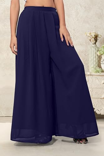 Image of Georgette Bonanza Soft Flared Palazzo (MID Waist)