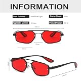 Long Keeper Modne okulary pilotujące męskie damskie złote metalowe niebieskie światło blokujące okulary retro Avaiton okulary do gier komputerowych, Czarny Czerwony, Rozmiar Uniwersalny