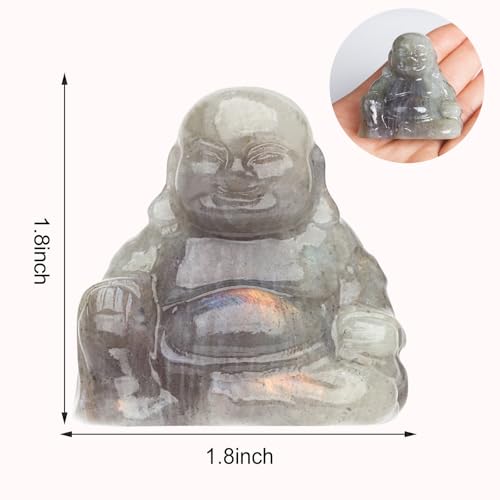 Estatua Buda de Cristal Labradorita para Decoración miniatura 2