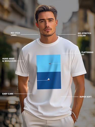 Image of Nobero Men's Regular Graphic Printed T-Shirt for Men | Soft Cotton | Classic Fit | Printed Casual Tshirt for Men