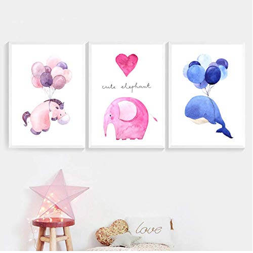 Poster flamingo rose pour chambre fille | Décoration murale aquarelle maison 50x70