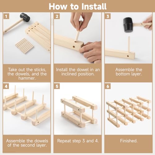 Swewarm 3333-NEW 12-Bottle Stackable Wooden Wine Rack thumb #4