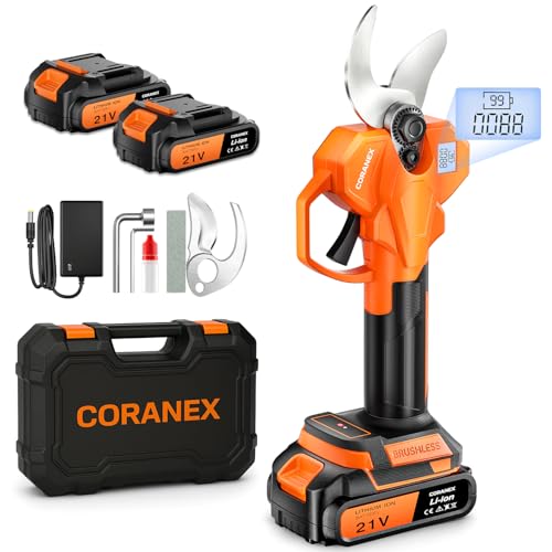 CORANEX 2.05'' / 56 mm Cordless Electric Pruning Shears | Longer Runtime | Brushless Motor |...
