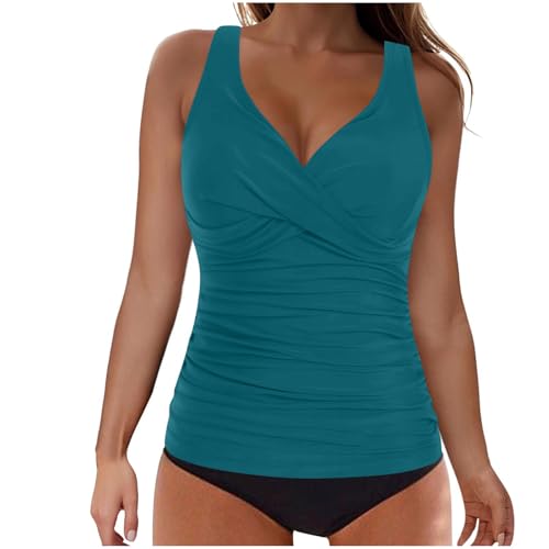 Swimsuit Two Piece Womens Tankini Bathing Suits Two Piece Swim Tank Top with Shorts Tankini